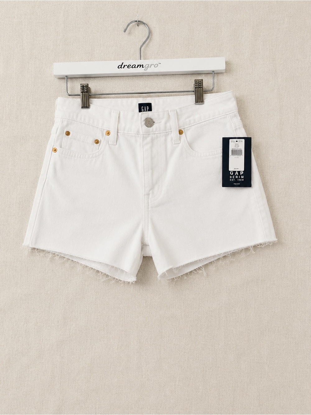 NWT GAP White HIGH RISE Denim Raw-Hem Women's Shorts  Size 6/28